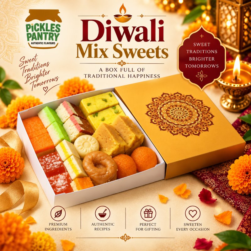 🪔 Diwali Mix Sweets Gift Box. Perfect For Festive Gifting 🎁